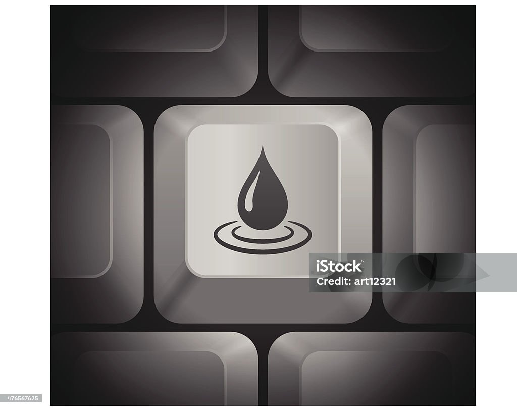 Icono de lluvia en computadora teclado - arte vectorial de Agua libre de derechos