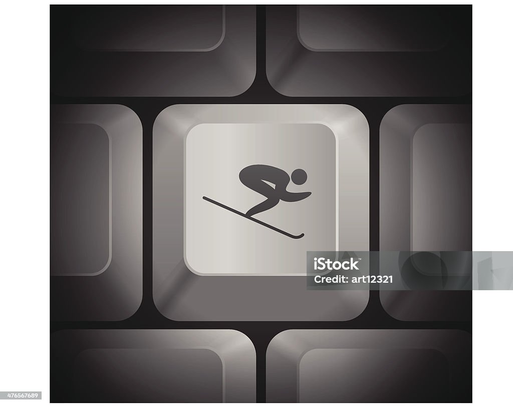 Esquí icono de teclado de ordenador - arte vectorial de Acontecimiento libre de derechos
