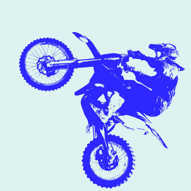 illustrazioni stock, clip art, cartoni animati e icone di tendenza di rider partecipa motocross - motocross