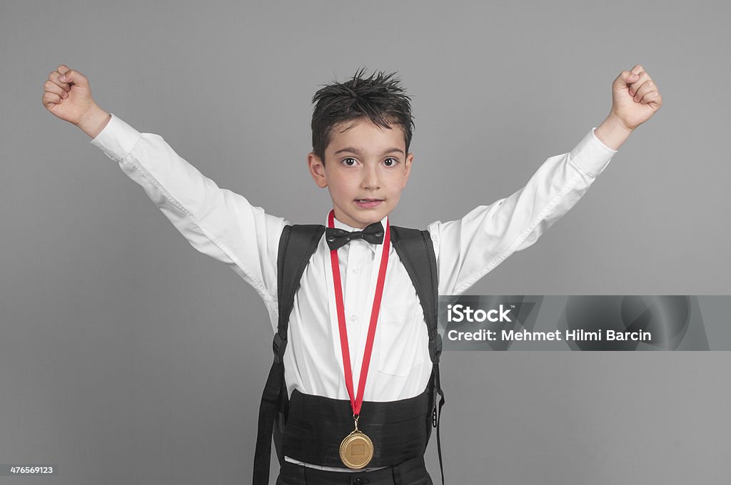 Menino estudante com medalha - Foto de stock de Alegria royalty-free