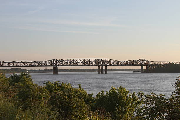 istock Mississipi river, bridge and boats 476573176