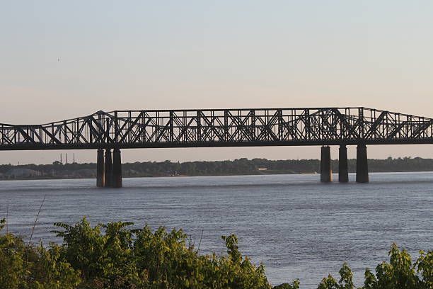istock Mississipi river, bridge and boats 476573182