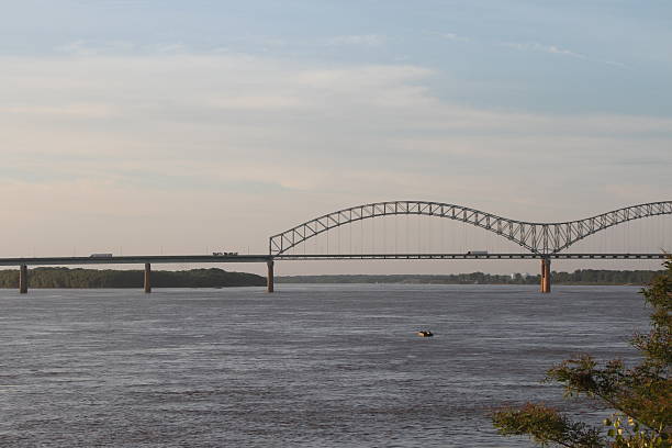 istock Mississipi river, bridge and boats 476573184