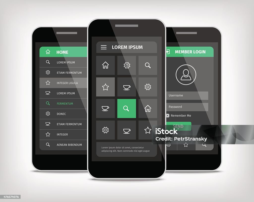 Visualization Of Green Ui Design Stock Illustration - Download Image ...