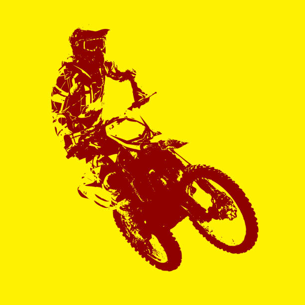 라이더 참여하고 모토크로스 - action off road vehicle motocross cycle stock illustrations