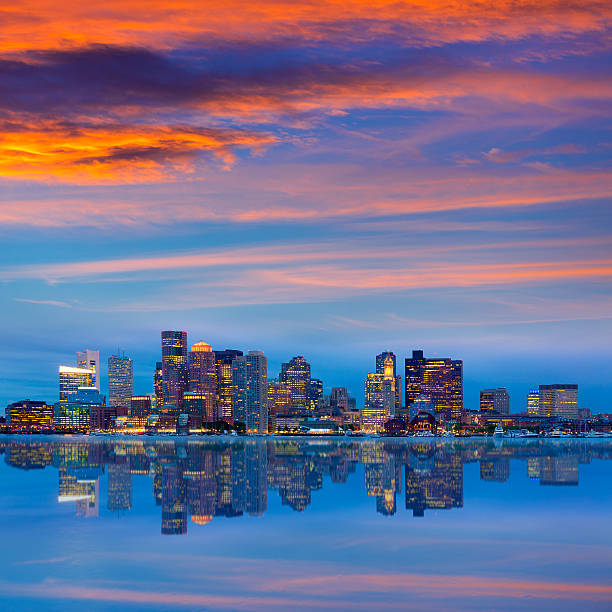 istock Boston skyline at sunset and river in Massachusetts 476575794