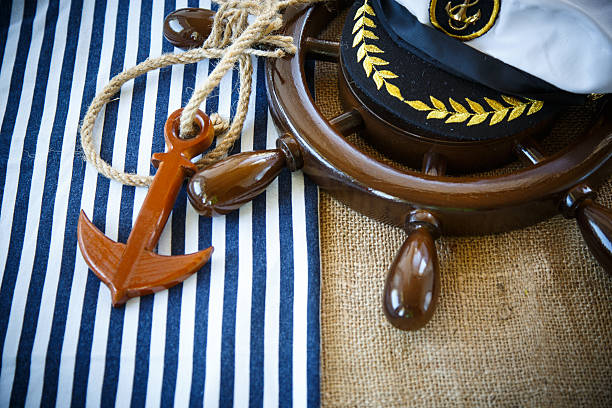 istock Decorative wooden ship anchored at the helm 476579336
