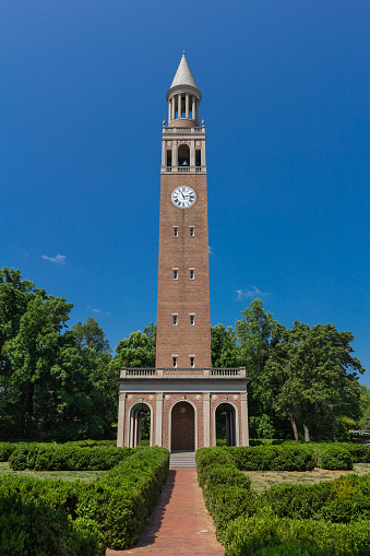 Chapel Hill, NC, USA - June 6, 2015: Bell Tower at the University of North Carolina at Chapel Hill in Chapel Hill, North Carolina.  Built in 1931.