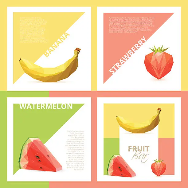 Vector illustration of fruit bar graphic design cards, flyers or brochures template mockups