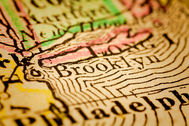 istock Brooklyn, New York on an Antique map 476580850
