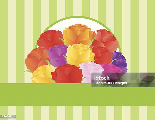 색상화 장미 축하글 카드 벡터 일러스트레이션 계절에 대한 스톡 벡터 아트 및 기타 이미지 - 계절, 공란, 공휴일