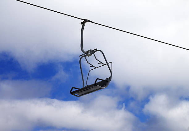 istock Chair-lift and cloudy sky 476582252