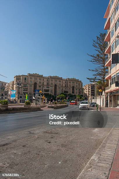 St Julians Town In Malta Stock Photo - Download Image Now - 2015, Architecture, Building Exterior