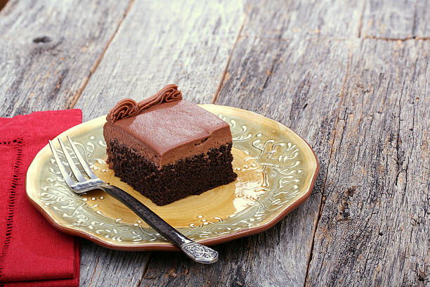 Piece of chocolate cake close-up