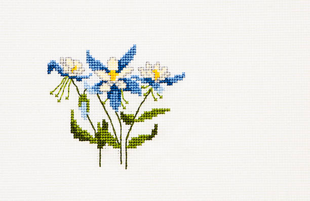 Cross Stitch Columbine Flowers