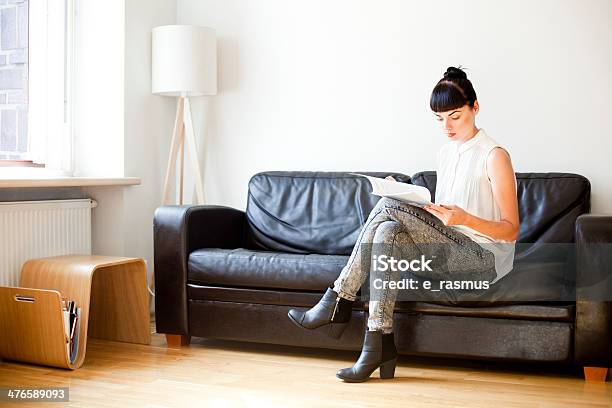 Woman Reading Stock Photo - Download Image Now - Magazine - Publication, Reading, White People