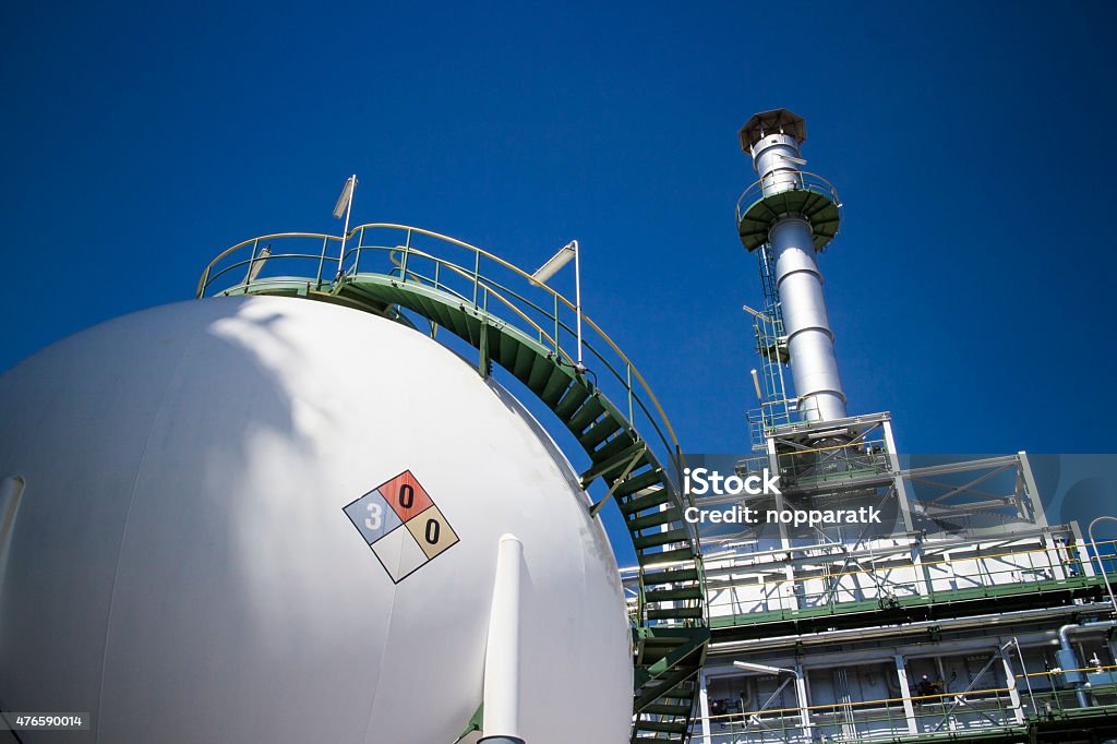 Gas Tank Gas tank and furnace in petrochemical plant. 2015 Stock Photo