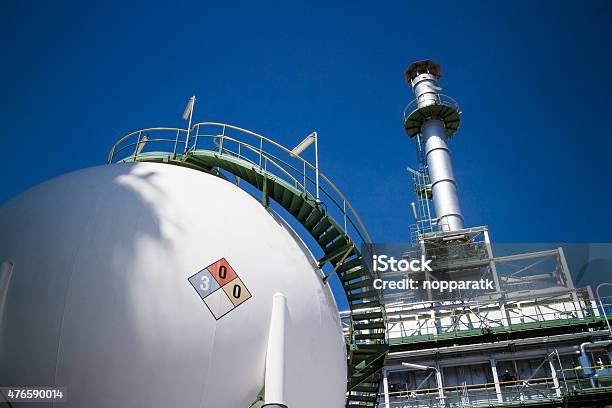 Gas Tank Stock Photo - Download Image Now - 2015, Blue, Chimney