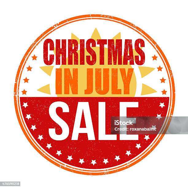 Christmas In July Stamp Stock Illustration - Download Image Now - Christmas, July, 2015