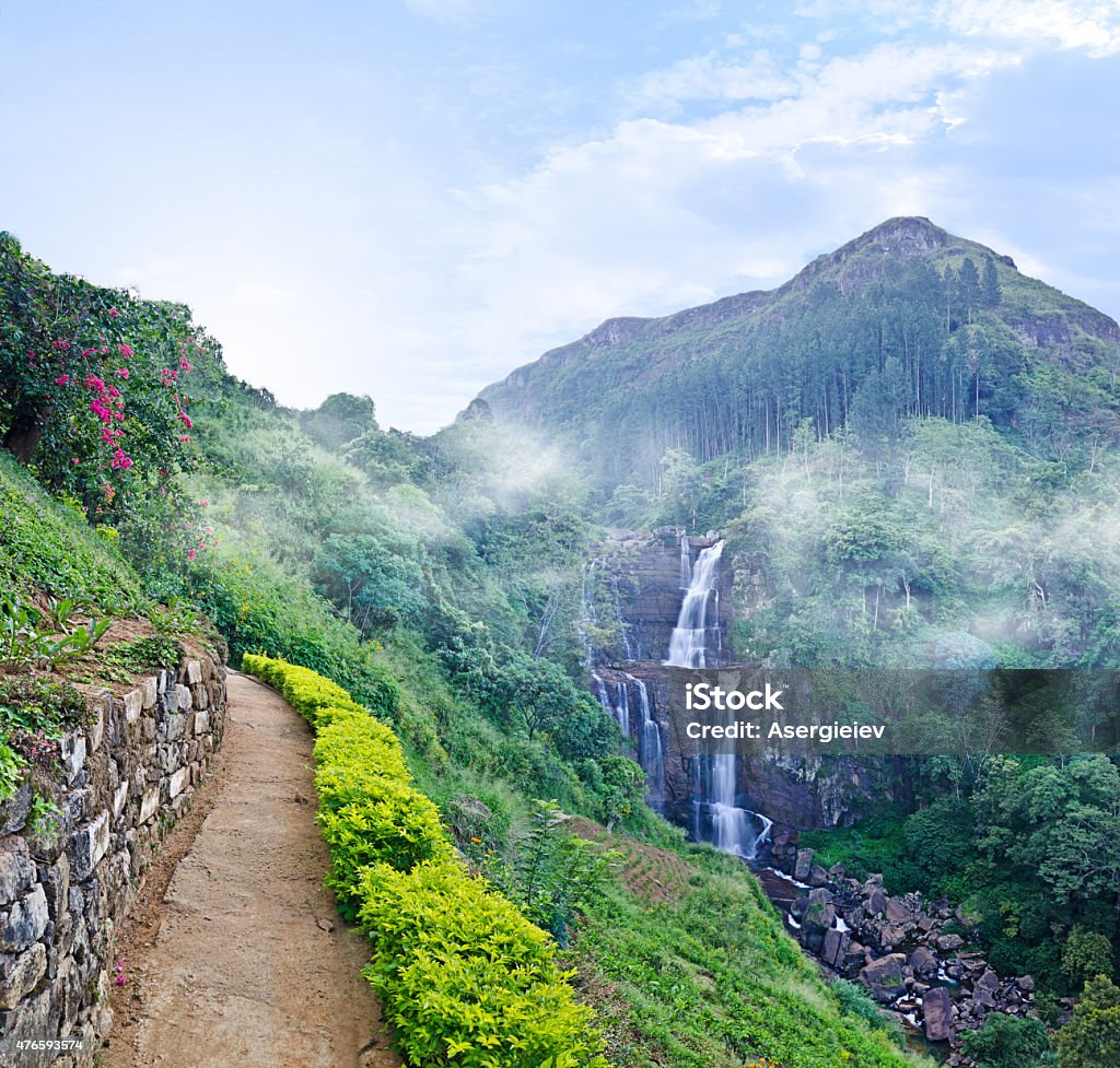 Ramboda falls Ramboda magnificent waterfall in the mountains of Sri Lanka 2015 Stock Photo