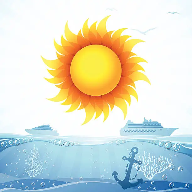 Vector illustration of Summer Sea Background