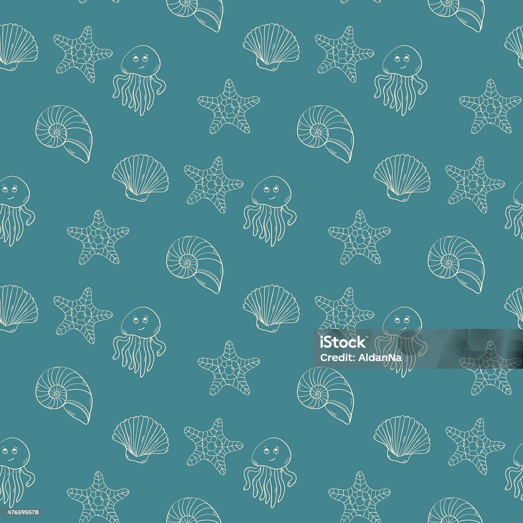 Shell Marine Pattern Marine Pattern Stock Illustration - Download Image Now - 2015, Abstract ...