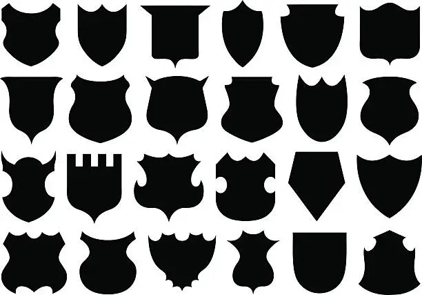 Vector illustration of Set of different shields
