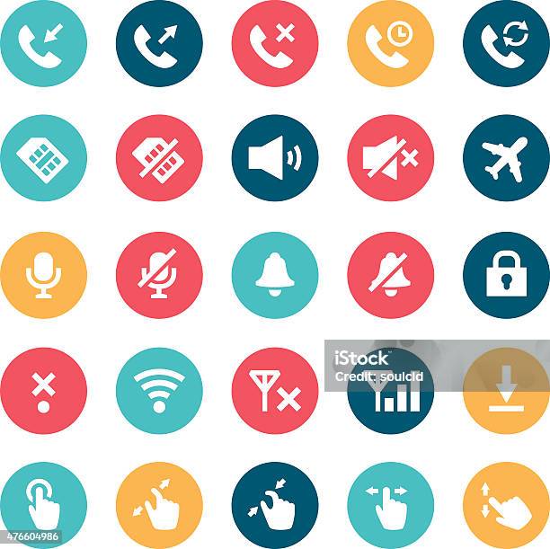 Smartphone Icons Stock Illustration - Download Image Now - Menu, Telephone, 2015