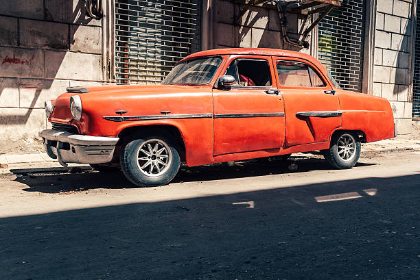 istock Old American car on street, Cuba 476608220