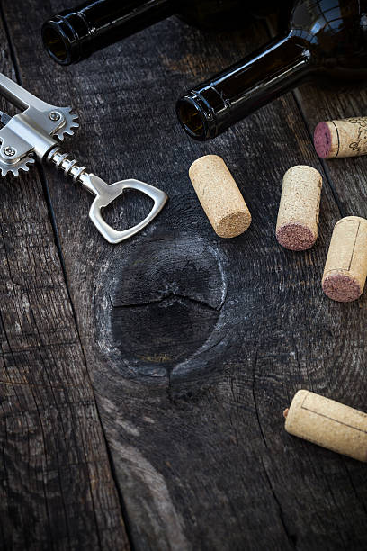 istock Bottle of wine,  corks and corkscrew 476611558