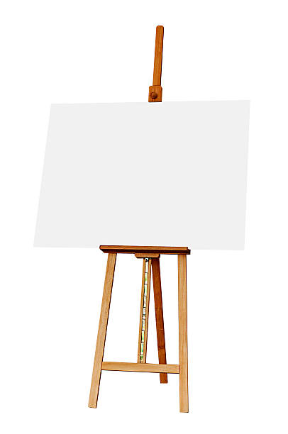 istock Wooden Easel with Blank Painting Canvas Isolated on White Backgr 476612114