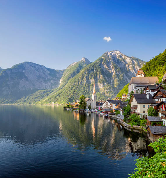 Lakeside village of Hallstatt, Austria, early morning