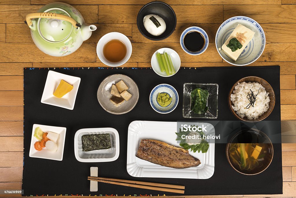 Japonês pequeno-almoço - Royalty-free A Vapor Foto de stock