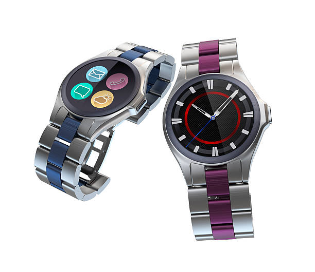 istock Smart watches with metal band isolated on white background. 476617924