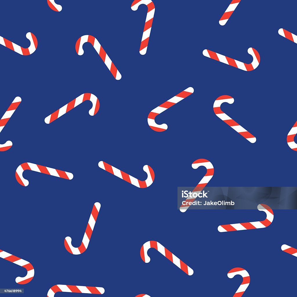 Candy Cane Pattern Vector illustration of candy canes in a repeating pattern on a blue background. Christmas stock vector