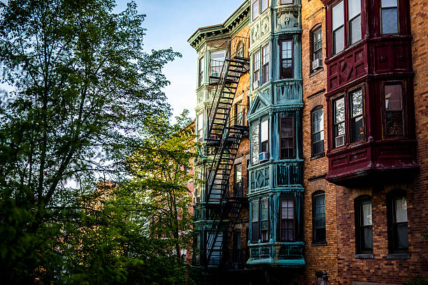istock Buildings in Beacon Hill Boston lit by the sunset 476619354