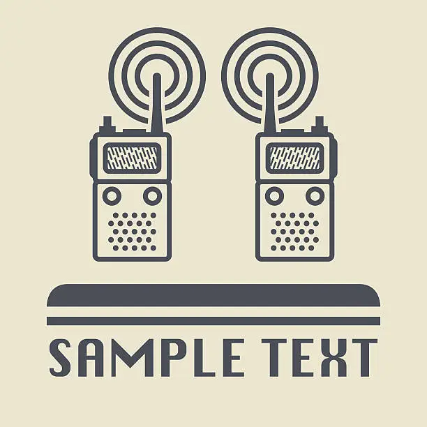 Vector illustration of Mobile radio icon or sign
