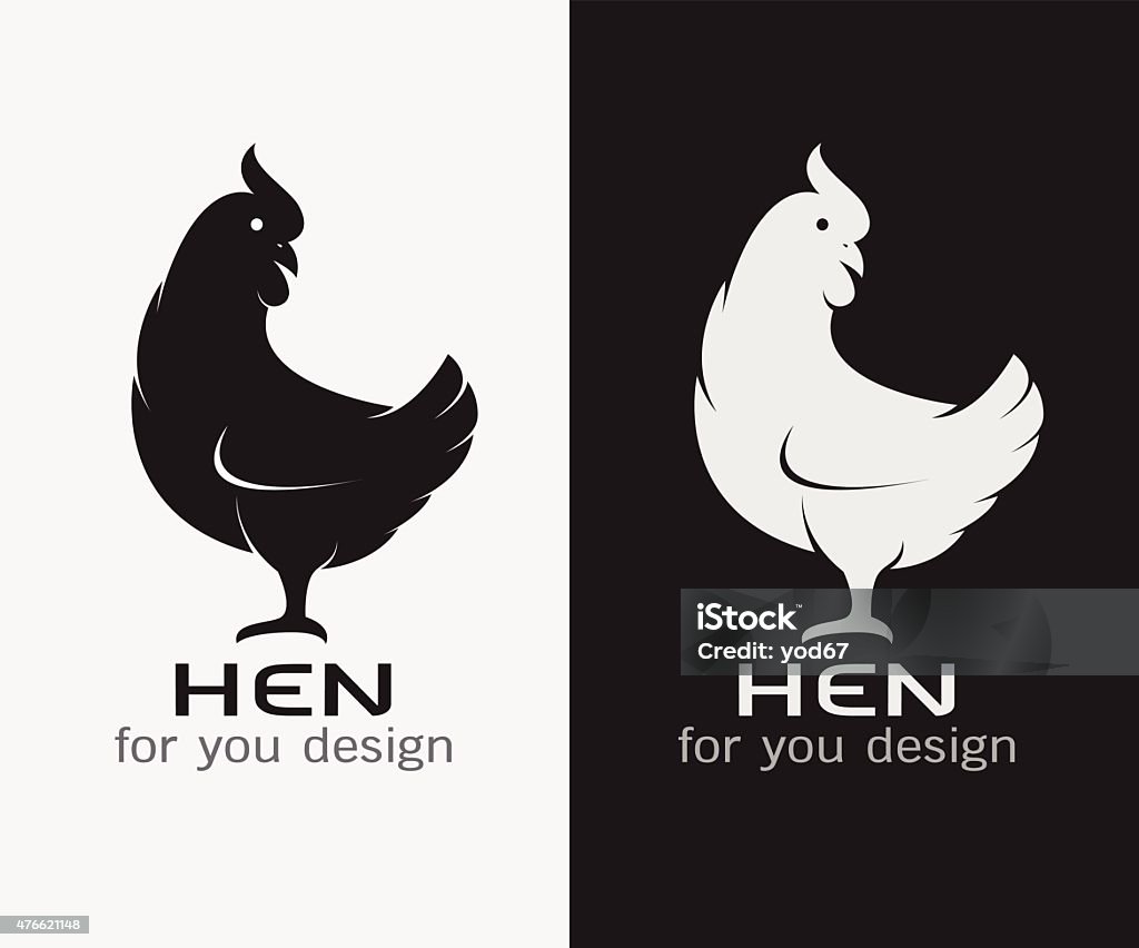 Hình Ảnh Vector Của Một Con Gà Mái Trên Nền Trắng Và Nền Đen Hình ...