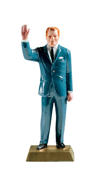 Man in Suit Waving stock photo