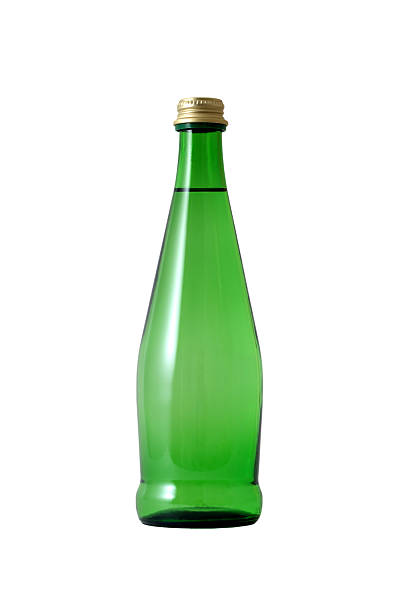 istock Green glass bottle with water 476621770