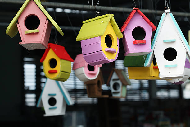 istock colorful bird house. 476622950