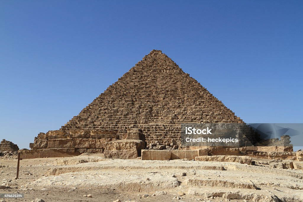 The Pyramids and Sphinx of Giza in Egypt 2015 Stock Photo