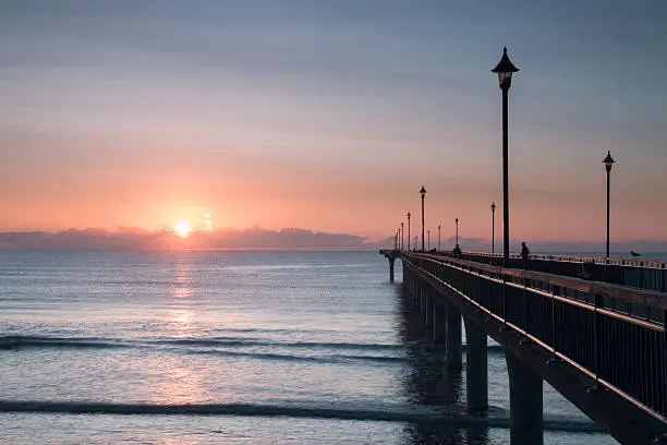 Early Morning at New Brighton Pier. Christchurch, New Zealand