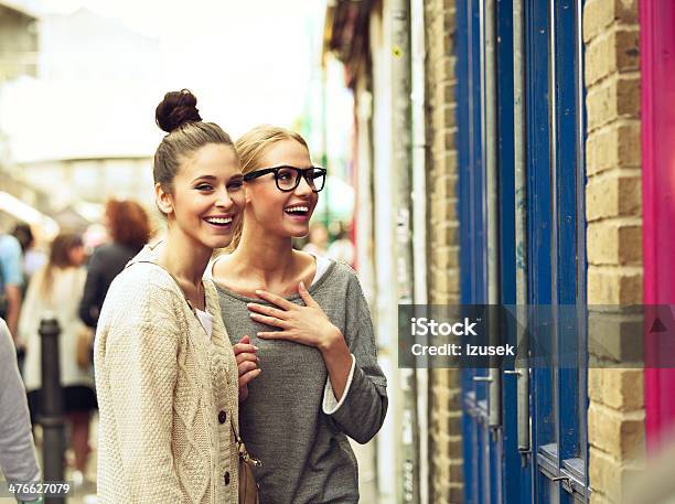 Girls In The City Stock Photo - Download Image Now - Street, Surprise, Human Face