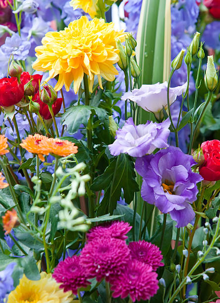 istock Bright multicolor bouquet made of different flowers 476628302