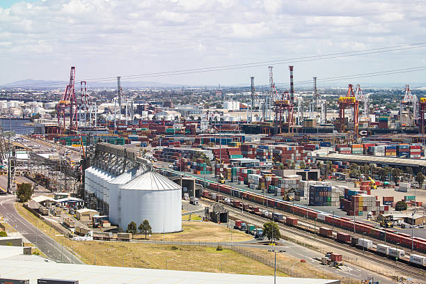 melbourne stoczni - melbourne commercial dock harbor australia zdjęcia i obrazy z banku zdjęć