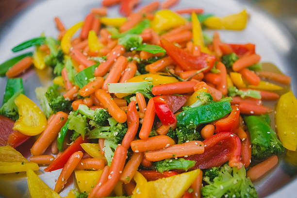 Stir fry vegetables as a background