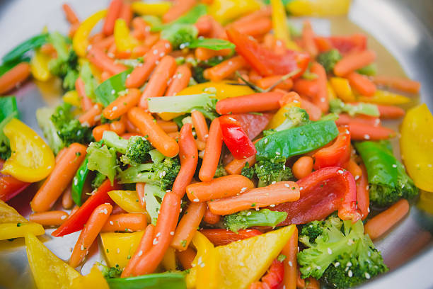 Stir fry vegetables as a background