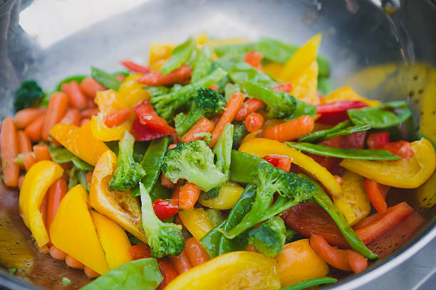 Stir fry vegetables as a background