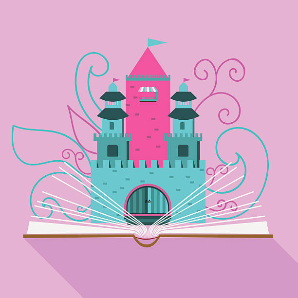 istock fairy-tale castle of an open book in the flat design 476632780
